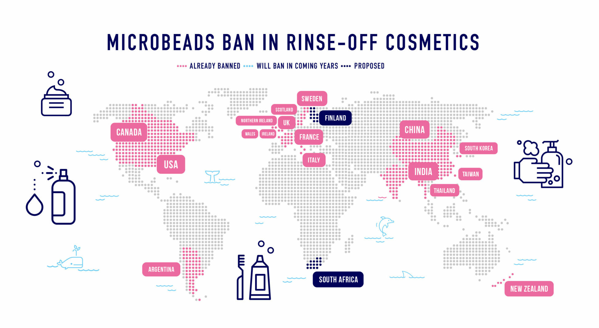 map of the countries that banned microbeads